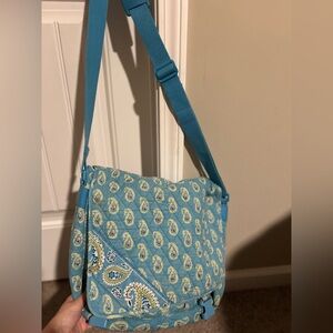 Vera Bradley Vibrant Blue Paisley Crossbody Bag with Adjustable Strap